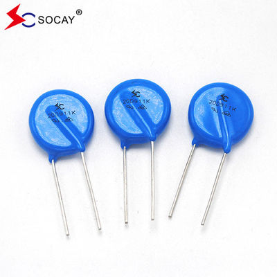 F20mm Varistor de óxido metálico 20D101K / 20D101KJ Voltado de trabajo amplio V1mA 18V - 1800V