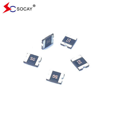 PPTC SMD Fuse de retención de corriente de reinicio 0.5A Voltagem nominal 16Vmax 0.6W Potencia típica